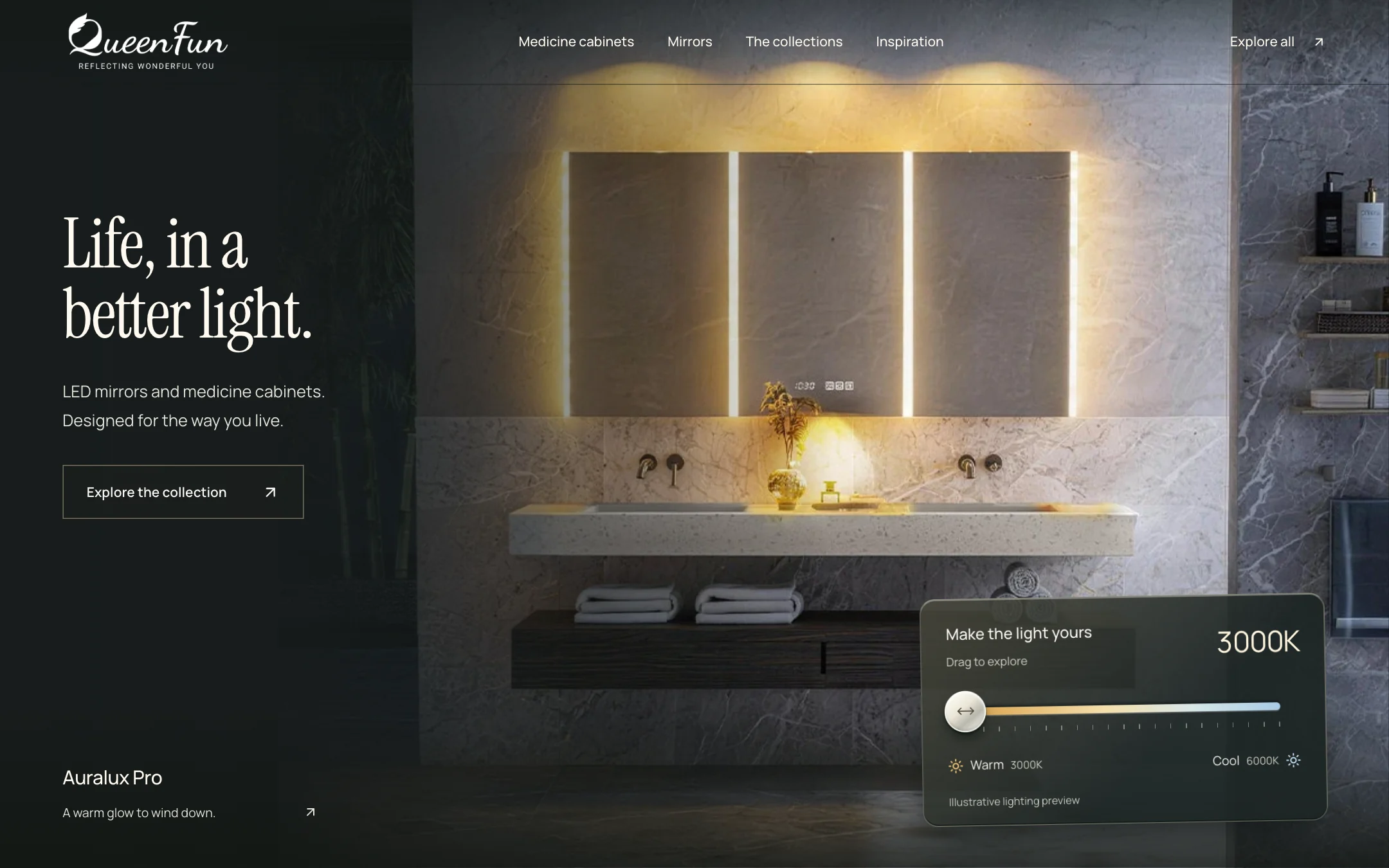 QueenFun desktop website — home & living