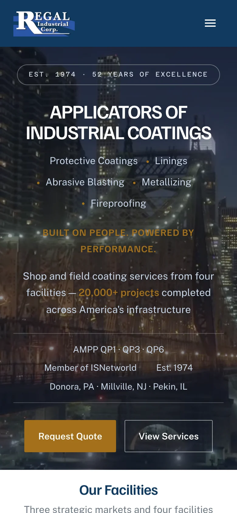 Regal Industrial mobile website